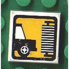 Part 3068bpb0032 White Tile 2 x 2 with Car Wash Brush Pattern 